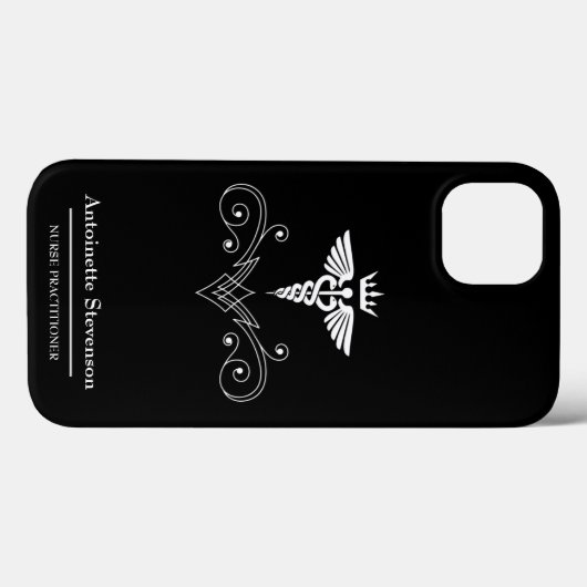Elegant Caduceus Nurse Practitioner Case-Mate iPhone Hülle (Rückseite (Horizontal))