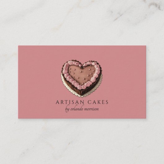 Elegant Cake Bakery Dusty Blush Pink Visitenkarte (Vorderseite)
