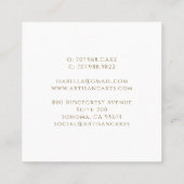 Elegant  Cake Bakery Logo Quadratische Visitenkarte (Rückseite)