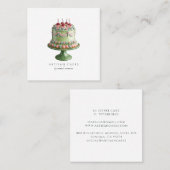 Elegant Cake Bakery  Quadratische Visitenkarte (Vorne/Hinten)