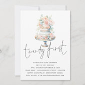 Elegant Cake Dusty Pink Peach Script 21st Birthday Einladung (Vorderseite)