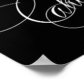 Elegant Cake White Calligraphy | Chic Table Sign Poster (Ecke)