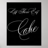 Elegant Cake White Calligraphy | Chic Table Sign Poster (Vorne)