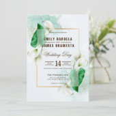 Elegant Cala Lily Wedding Einladung (Stehend Vorderseite)