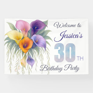 Elegant Calla Lily 30. Geburtstag Meilenstein Banner