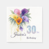Elegant Calla Lily 30. Geburtstag Meilenstein Serviette (Vorderseite)