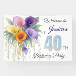 Elegant Calla Lily 40. Geburtstag Meilenstein Banner