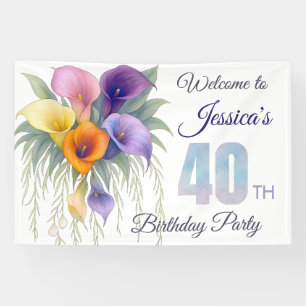 Elegant Calla Lily 40. Geburtstag Meilenstein Banner