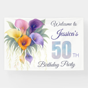 Elegant Calla Lily 50. Geburtstag Meilenstein Banner