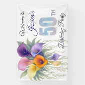 Elegant Calla Lily 50. Geburtstag Meilenstein Banner (Vertikal)