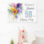 Elegant Calla Lily 50. Geburtstag Meilenstein Banner (InSitu)
