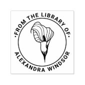 Elegant Calla Lily Bloom Library Name Permastempel (Design)