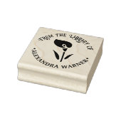 Elegant Calla Lily Silhouette Library Name Gummistempel (Stempel)