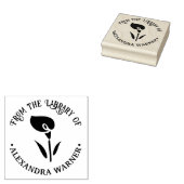 Elegant Calla Lily Silhouette Library Name Gummistempel (Stempel)