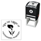 Elegant Calla Lily Silhouette Library Name Permastempel (Beispiel)