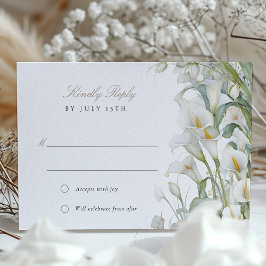 Elegant Calla Lily Wedding RSVP Card Pastel Einladung