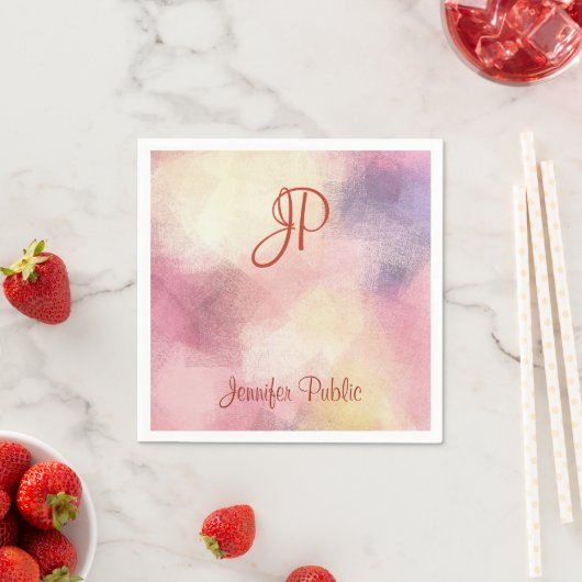 Elegant Calligraphed Monogram Moderne Abstrakte Ku Serviette (Beispiel)