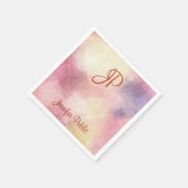Elegant Calligraphed Monogram Moderne Abstrakte Ku Serviette (Ecke)
