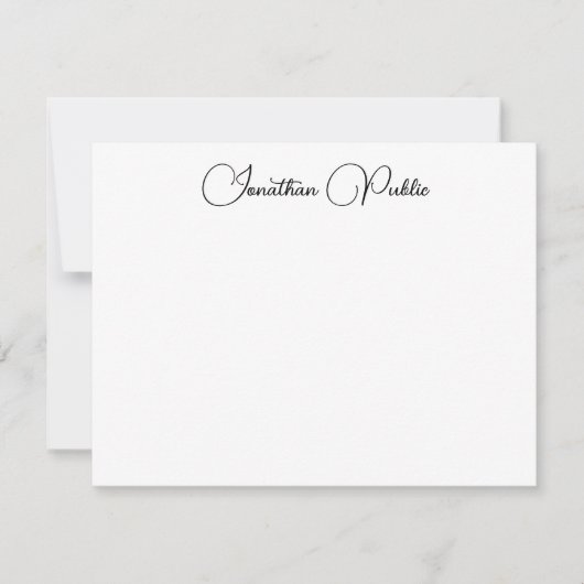Elegant Calligraphed Name Trendy Script Template Mitteilungskarte (Vorderseite)