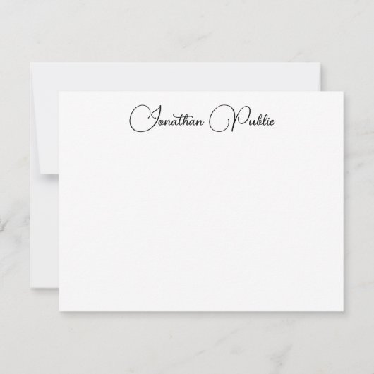 Elegant Calligraphed Name Trendy Script Template Mitteilungskarte (Rückseite)