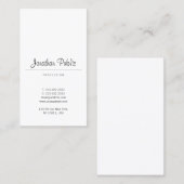 Elegant Calligraphed Script Trendy Sleek Schlicht Visitenkarte (Vorne/Hinten)