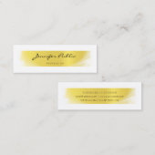 Elegant Calligraphed Trendy Gold Beruflich Luxe Mini Visitenkarte (Vorne/Hinten)