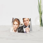 Elegant Calligraphy 2 Foto Hochzeit danke Karte (Vorderseite)