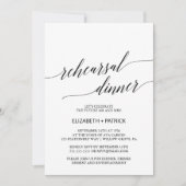 Elegant Calligraphy | Abendessen mit floraler Prob Einladung (Vorderseite)