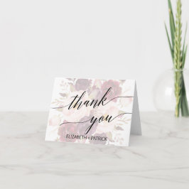 Elegant Calligraphy | Abgeblendetes Floral Dankesc Dankeskarte