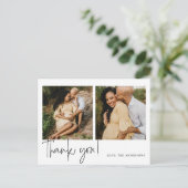 Elegant Calligraphy Baby Shower vielen Dank Postkarte (Stehend Vorderseite)