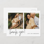 Elegant Calligraphy Baby Shower vielen Dank Postkarte (Vorne/Hinten)