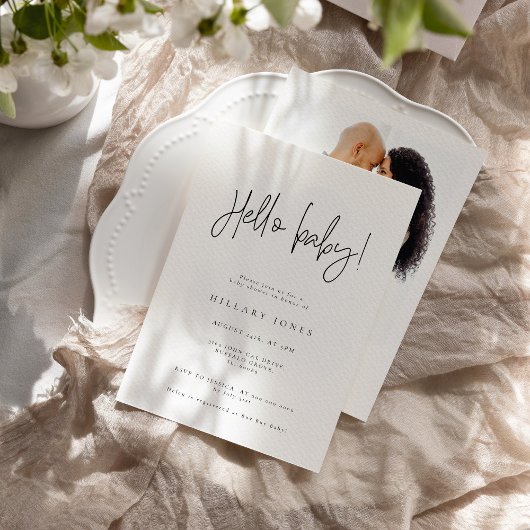 Elegant Calligraphy | Babydusche Einladung