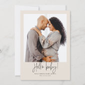 Elegant Calligraphy | Babydusche Hallo Baby Pink Einladung (Rückseite)