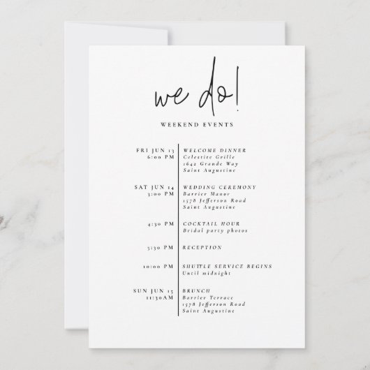 Elegant Calligraphy | Begrüßungskarte Einladung (Rückseite)