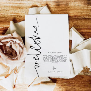 Elegant Calligraphy   Begrüßungskarte Einladung