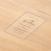 Elegant calligraphy black text wedding acryleinladungen (Ablage )