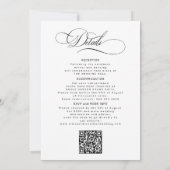 Elegant calligraphy black white all in one wedding einladung (Rückseite)