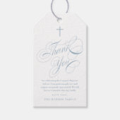 Elegant Calligraphy Blue Baptisc Vielen Dank für I Geschenkanhänger (Vorderseite)