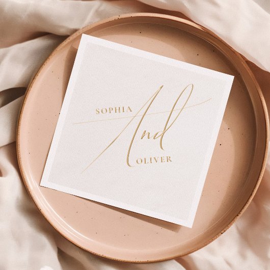 Elegant Calligraphy Boho Wedding Servietten Mit Folie