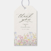 Elegant Calligraphy Boho Wildflowers Wedding Geschenkanhänger (Vorderseite)