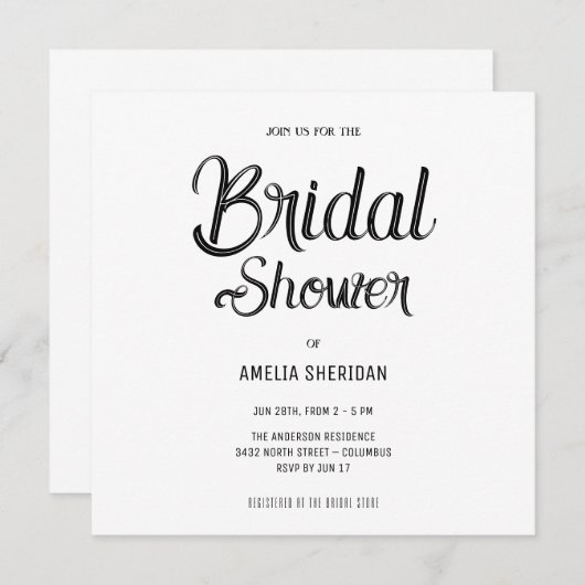 Elegant Calligraphy | BRAUTPARTY Dankeskarte (Vorne/Hinten)