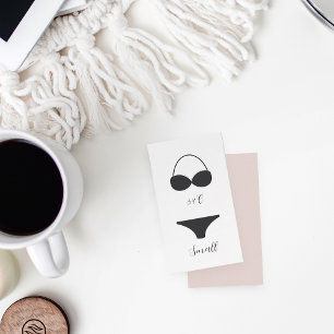 Elegant Calligraphy Bridal Lingerie Shower Begleitkarte