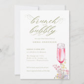 Elegant Calligraphy Brunch & Bubbly Bridal Shower Einladung (Vorderseite)