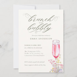 Elegant Calligraphy Brunch & Bubbly Bridal Shower Einladung