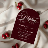 Elegant Calligraphy Burgundy Wedding Einladung
