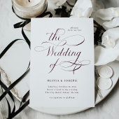 Elegant Calligraphy | Burgundy Wedding Einladung