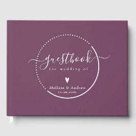 Elegant Calligraphy - Burgundy Wedding Guest Book Gästebuch