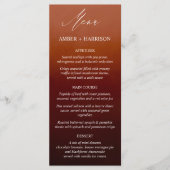 Elegant Calligraphy Burnt Orange Ombre Wedding Menükarte (Vorderseite)