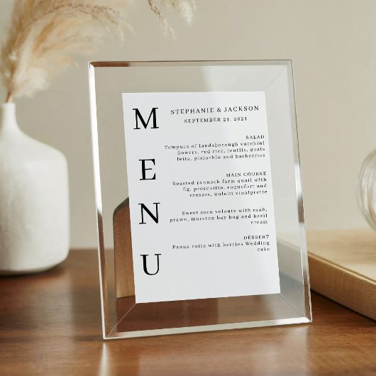 Elegant Calligraphy Classic Wedding Bar Menu Acrylschild