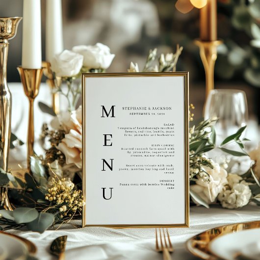 Elegant Calligraphy Classic Wedding Bar Menu Acrylschild